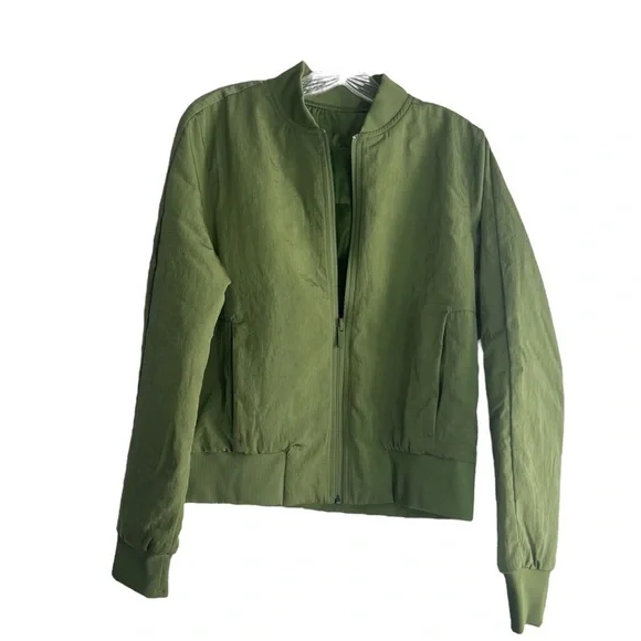 LULULEMON Non Stop Bomber Reversible Jacket in Green Foliage Size 8 and Size 4 - Picture 7 of 16